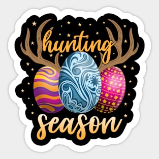 Hunting Season Funny Easter Eggs Design Sticker